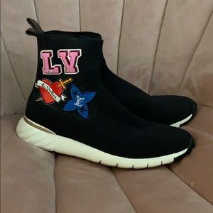 Louis Vuitton black heart sock sneakers